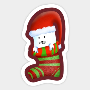 Cat Christmas  , Christmas funny gnomes Cute Merry Christmas Gift Sticker celebration  concept Sticker